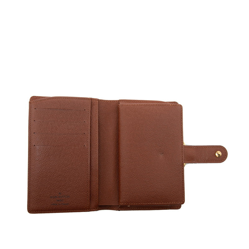 ルイ ヴィトン モノグラム ヴィエノワ 二つ折り財布 M61663 ブラウン PVC レザー レディース LOUIS VUITTON 【中古】