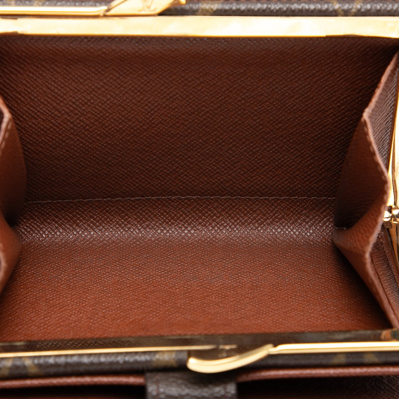 ルイ ヴィトン モノグラム ヴィエノワ 二つ折り財布 M61663 ブラウン PVC レザー レディース LOUIS VUITTON 【中古】