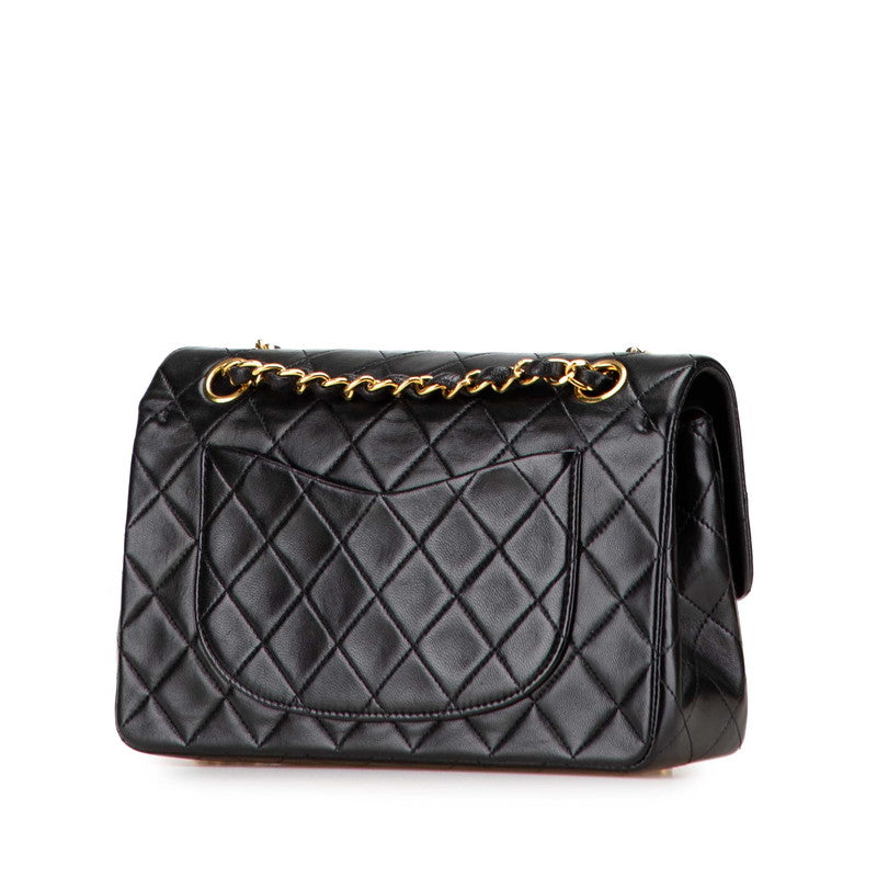 シャネル マトラッセ23 ココマーク ダブルフラップ チェーンショルダーバッグ ブラック ラムスキン レディース CHANEL 【中古】