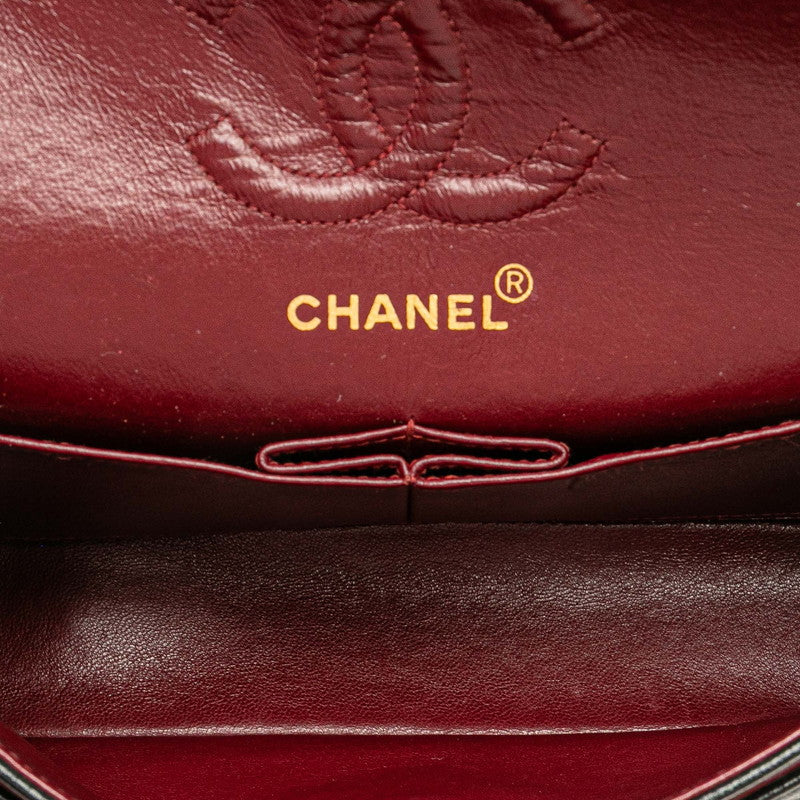シャネル マトラッセ23 ココマーク ダブルフラップ チェーンショルダーバッグ ブラック ラムスキン レディース CHANEL 【中古】