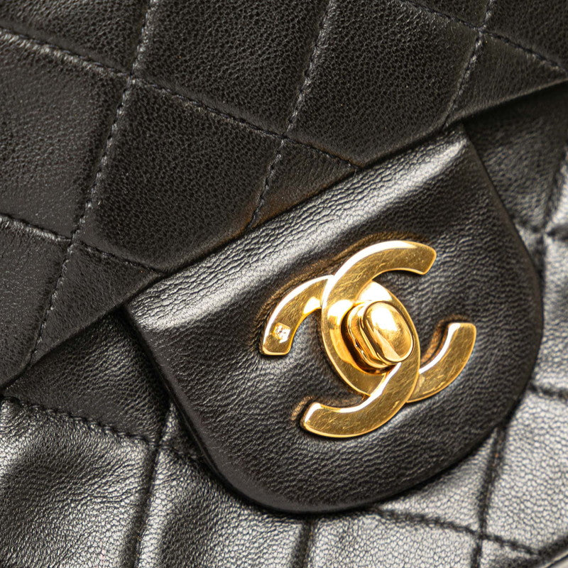 シャネル マトラッセ23 ココマーク ダブルフラップ チェーンショルダーバッグ ブラック ラムスキン レディース CHANEL 【中古】