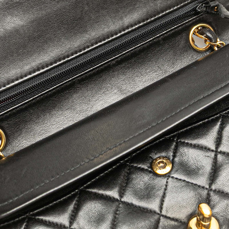 シャネル マトラッセ23 ココマーク ダブルフラップ チェーンショルダーバッグ ブラック ラムスキン レディース CHANEL 【中古】