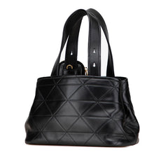 プラダ 三角ロゴプレート キルティング ハンドバッグ ショルダーバッグ 2WAY 1BG548 ブラック レザー レディース PRADA 【中古】