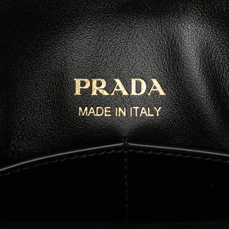 プラダ 三角ロゴプレート キルティング ハンドバッグ ショルダーバッグ 2WAY 1BG548 ブラック レザー レディース PRADA 【中古】