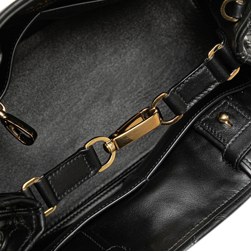 プラダ 三角ロゴプレート キルティング ハンドバッグ ショルダーバッグ 2WAY 1BG548 ブラック レザー レディース PRADA 【中古】