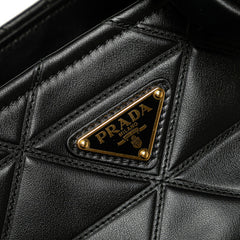 プラダ 三角ロゴプレート キルティング ハンドバッグ ショルダーバッグ 2WAY 1BG548 ブラック レザー レディース PRADA 【中古】