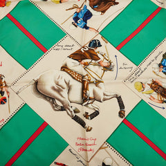 エルメス カレ90 LE MONDE DU POLO ポロの世界 スカーフ レッド マルチカラー シルク レディース HERMES 【中古】