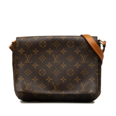 ルイ ヴィトン モノグラム ミュゼット タンゴ ショート ショルダーバッグ M51257 ブラウン PVC レザー レディース LOUIS VUITTON 中古