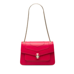 ブルガリ セルペンティ フォーエバー チェーン ショルダーバッグ ピンク レザー レディース BVLGARI 【中古】