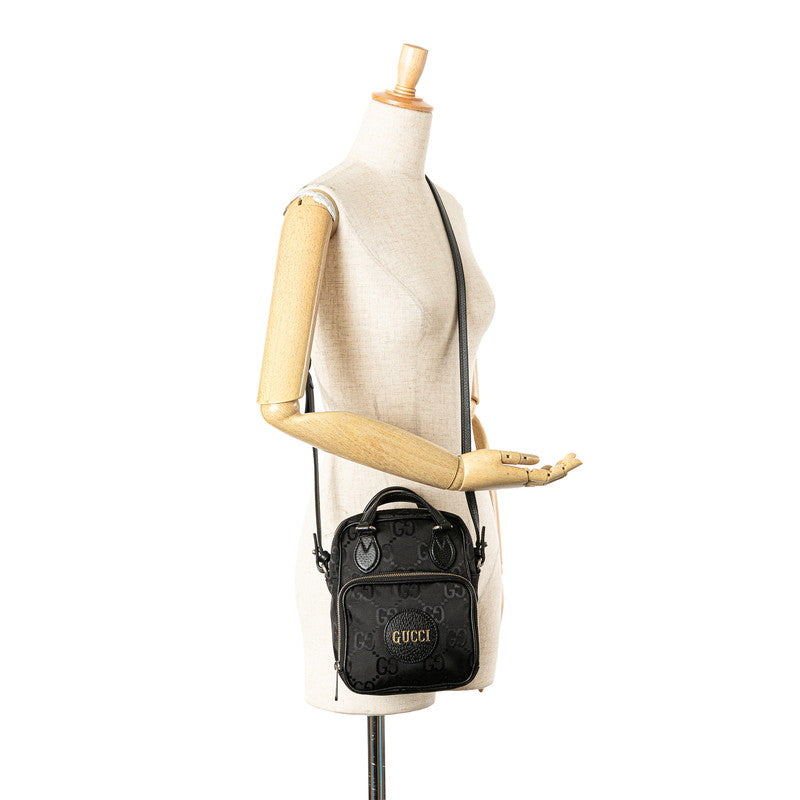 グッチ GGナイロン オフ ザ グリッド ハンドバッグ ショルダーバッグ 2WAY 625850 ブラック ナイロン レザー レディース GUCCI 【中古】