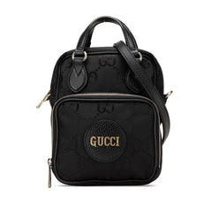 グッチ GGナイロン オフ ザ グリッド ハンドバッグ ショルダーバッグ 2WAY 625850 ブラック ナイロン レザー レディース GUCCI 【中古】