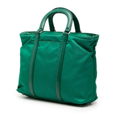 プラダ 三角ロゴプレート ハンドバッグ ショルダーバッグ 2WAY B1066M グリーン ナイロン レザー レディース PRADA 【中古】