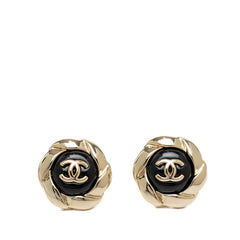 シャネル ヴィンテージ ココマーク ピアス ゴールド ブラック メッキ レディース CHANEL 【中古】