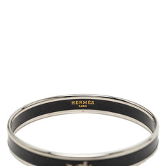 エルメス エマイユPM カレーシュ バングル シルバー ブラック メタル レディース HERMES 中古