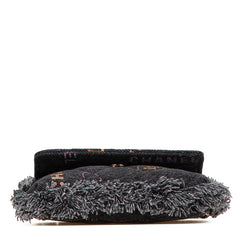 シャネル マトラッセ ココマーク フリンジ 斜め掛け チェーン ショルダーバッグ ポシェット ブラック マルチカラー デニム レザー レディース CHANEL 【中古】