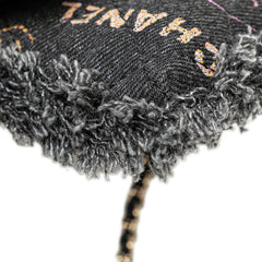 シャネル マトラッセ ココマーク フリンジ 斜め掛け チェーン ショルダーバッグ ポシェット ブラック マルチカラー デニム レザー レディース CHANEL 【中古】