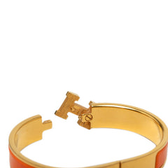 エルメス クリックH PM ブレスレット オレンジ ゴールド メッキ エナメル レディース HERMES 中古