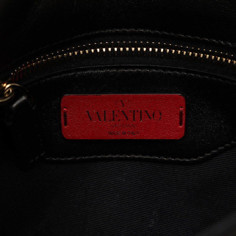 ヴァレンチノ キャンディスタッズ 斜め掛け チェーン ショルダーバッグ ブラック レザー レディース Valentino 【中古】