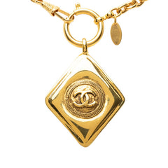 シャネル ココマーク ひし形 ローグ チェーン ペンダント ネックレス ゴールド メッキ レディース CHANEL 中古