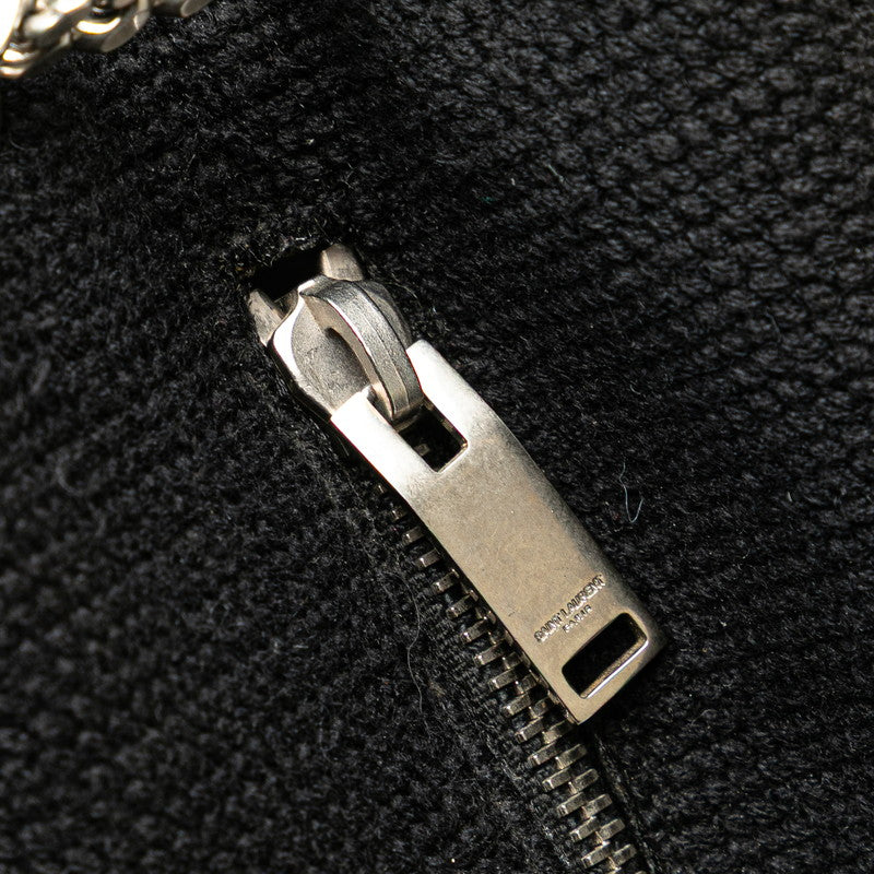サンローラン フラワー 花 モチーフ チェーン ショルダーバッグ ブラック マルチカラー キャンバス レディース SAINT LAURENT 【中古】