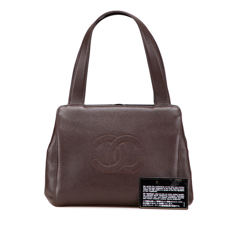 シャネル ココマーク ハンドバッグ ブラウン キャビアスキン レディース CHANEL 【中古】