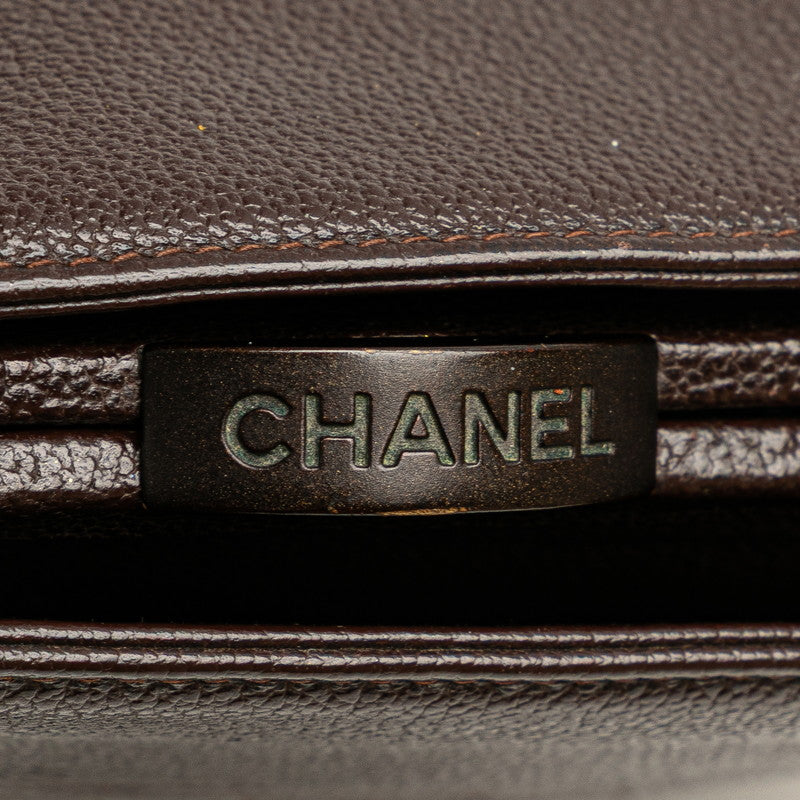 シャネル ココマーク ハンドバッグ ブラウン キャビアスキン レディース CHANEL 【中古】