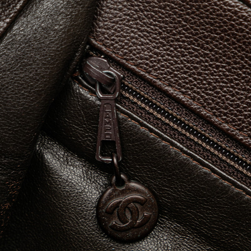 シャネル ココマーク ハンドバッグ ブラウン キャビアスキン レディース CHANEL 【中古】