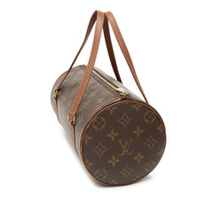 ルイ ヴィトン モノグラム パピヨンPM ハンドバッグ M51386 ブラウン PVC レザー レディース LOUIS VUITTON 【中古】