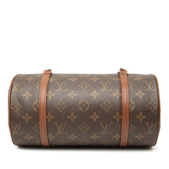 ルイ ヴィトン モノグラム パピヨンPM ハンドバッグ M51386 ブラウン PVC レザー レディース LOUIS VUITTON 【中古】