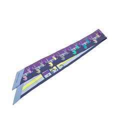 エルメス ツイリー Rocabar ロカバール 馬 スカーフ パープル マルチカラー シルク レディース HERMES 【中古】