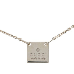 グッチ ミニ スクエア プレート ペンダント ネックレス SV925 シルバー レディース GUCCI 【中古】