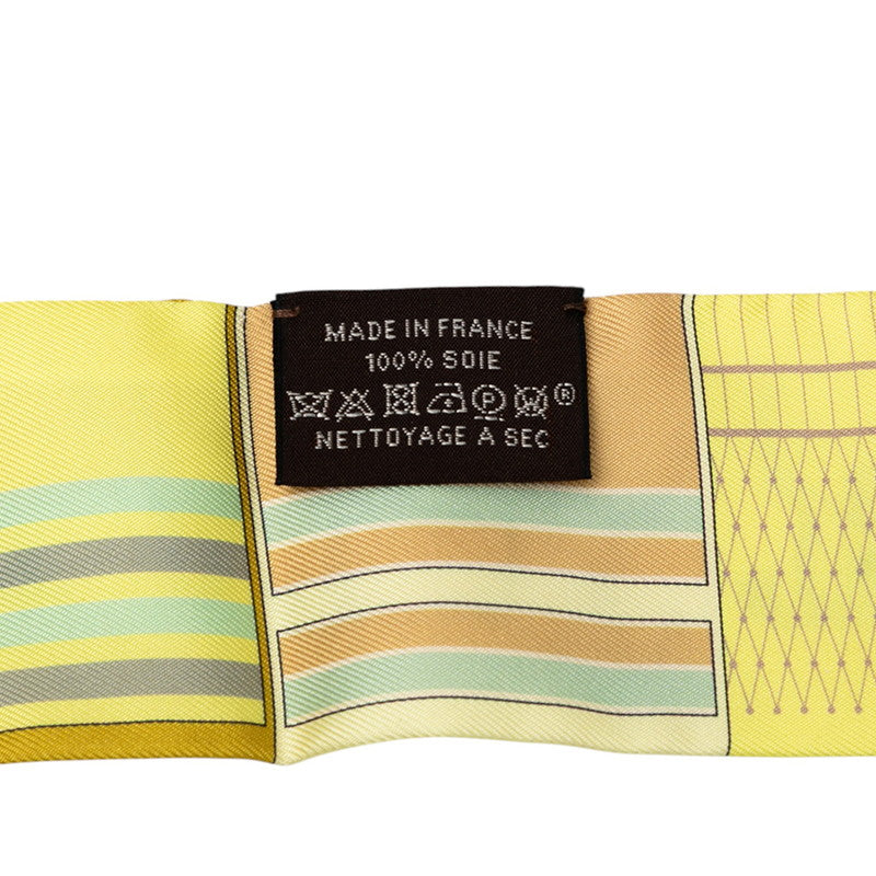 エルメス ツイリー COUVERTURES ET TENUES 馬着 スカーフ イエロー グレー マルチカラー シルク レディース HERMES 【中古】