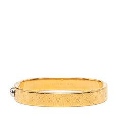 ルイ ヴィトン モノグラム カフ ナノグラム バングル サイズ S M00251 ゴールド メッキ レディース LOUIS VUITTON 中古