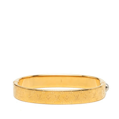 ルイ ヴィトン モノグラム カフ ナノグラム バングル サイズ S M00251 ゴールド メッキ レディース LOUIS VUITTON 中古