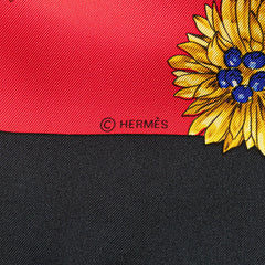 エルメス カレ90 Clips クリップ スカーフ レッド ブラック マルチカラー シルク レディース HERMES 【中古】