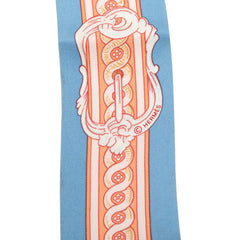 エルメス ツイリー BRIDE DE COUR ブリッド ドゥ クール スカーフ ブルー系 オレンジ系 シルク レディース HERMES 中古