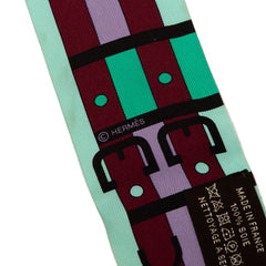 エルメス ツイリー Rocabar ロカバール 馬 スカーフ グリーン マルチカラー シルク レディース HERMES 【中古】