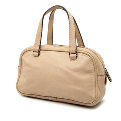 ロエベ アナグラム タッセル ハンドバッグ ベージュ レザー レディース LOEWE 【中古】