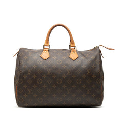 ルイ ヴィトン モノグラム スピーディ35 ハンドバッグ ボストンバッグ M41524 ブラウン PVC レザー レディース LOUIS VUITTON 【中古】