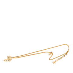 シャネル ココマーク アフリカ大陸モチーフ ラインストーン ネックレス ゴールド メッキ フェイクパール レディース CHANEL 【中古】