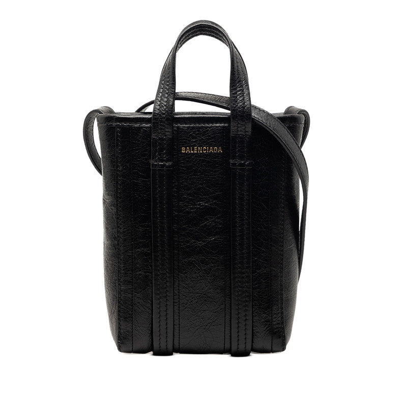 バレンシアガ バーブ ミニハンドバッグ ショルダーバッグ フォンホルダー 2WAY 693793 ブラック レザー レディース BALENCIAGA 【中古】