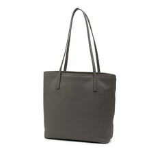 プラダ 三角ロゴプレート トートバッグ ハンドバッグ グレー サフィアーノレザー レディース PRADA 【中古】