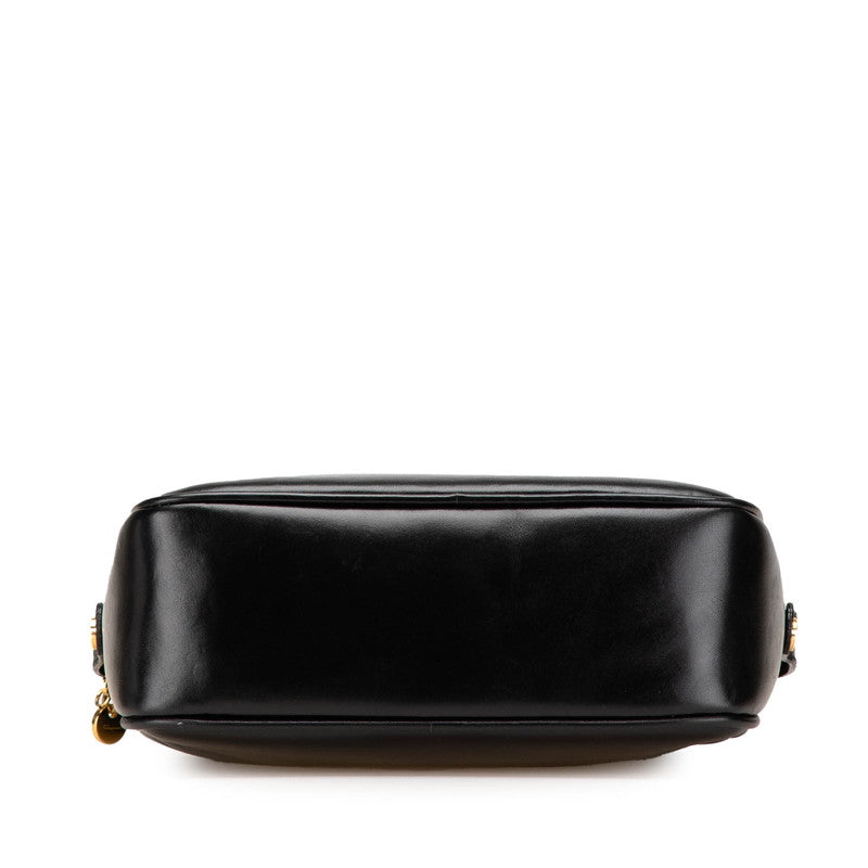 サルヴァトーレフェラガモ ガンチーニ 斜め掛け ショルダーバッグ BA21 5195 ブラック レザー レディース Salvatore Ferragamo 【中古】