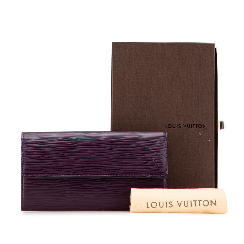ルイ ヴィトン エピ ポルトフォイユ サラ 長財布 M6374K カシス パープル レザー レディース LOUIS VUITTON 【中古】