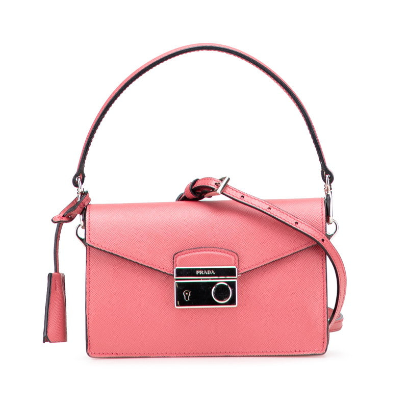 プラダ ハンドバッグ ショルダーバッグ 2WAY ピンク サフィアーノ レザー レディース PRADA 【中古】