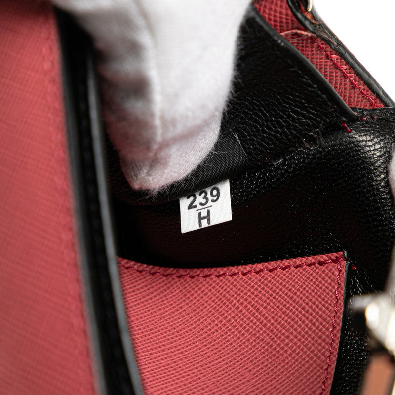 プラダ ハンドバッグ ショルダーバッグ 2WAY ピンク サフィアーノ レザー レディース PRADA 【中古】