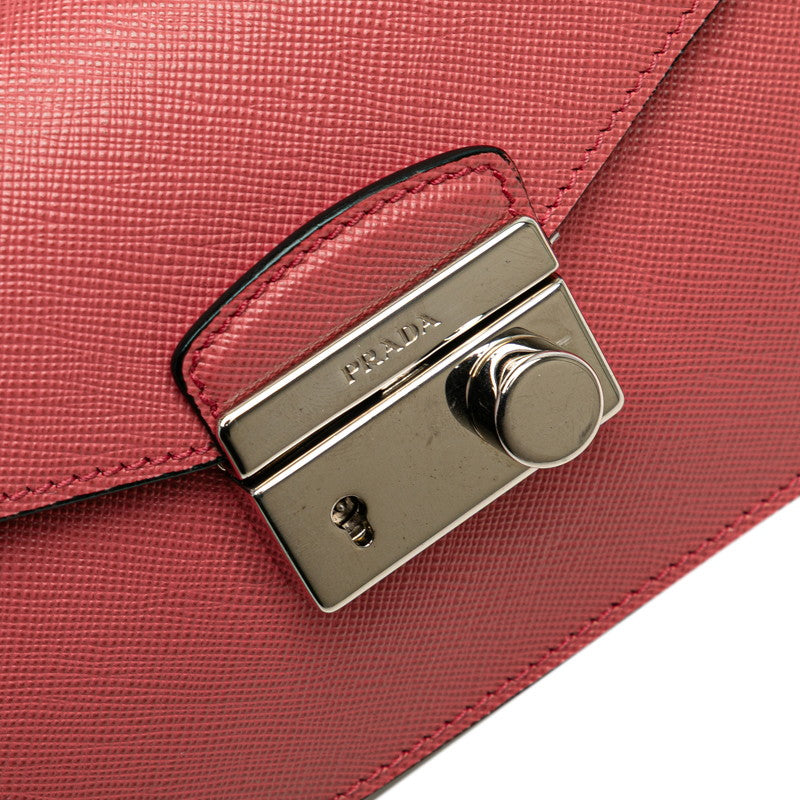プラダ ハンドバッグ ショルダーバッグ 2WAY ピンク サフィアーノ レザー レディース PRADA 【中古】