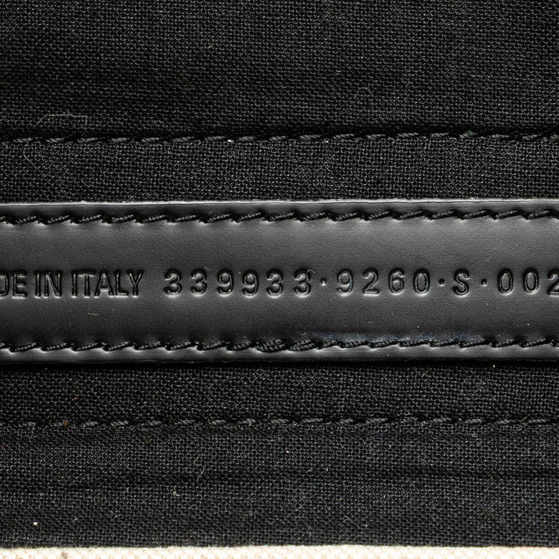 バレンシアガ ネイビーカバス ハンドバッグ トートバッグ 339933 ベージュ ブラック キャンバス レザー レディース BALENCIAGA 【中古】