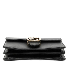 グッチ インターロッキングG チェーン ショルダーバッグ 510304 ブラック レザー レディース GUCCI 【中古】