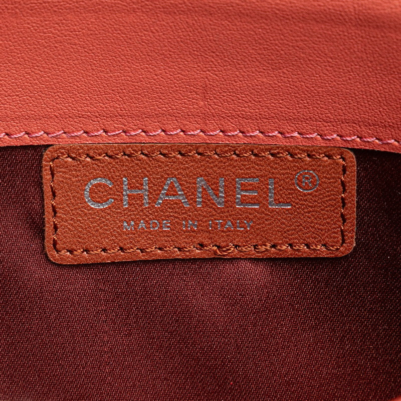 シャネル マトラッセ ココマーク チェーンウォレット 長財布 オレンジ パテントレザー レディース CHANEL 【中古】